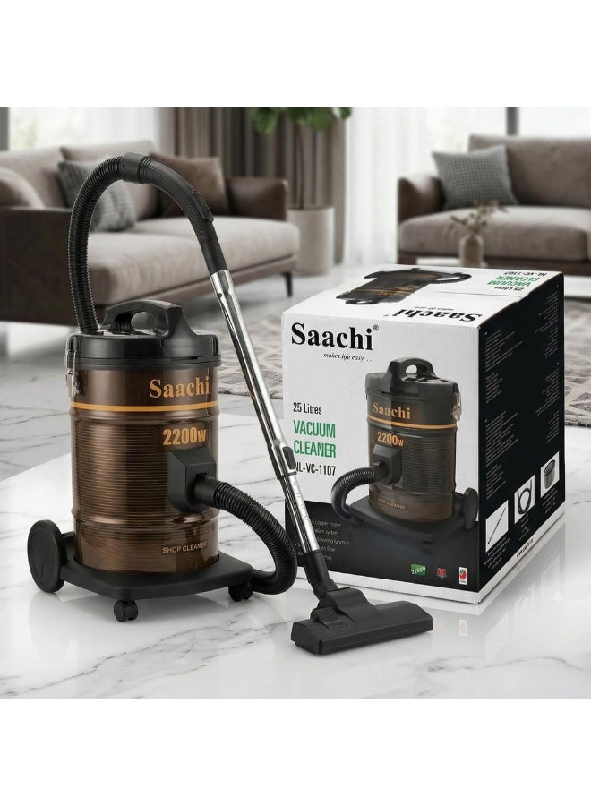 Saachi Dry Vacuum Cleaner NL-VC-1107-BR, 25L Steel Tank, 2200W Copper Motor, Air Blower, Multi-Filtration, Lightweight & Compact Design 2200 W NL-VC-1107-BR brown - Image 2