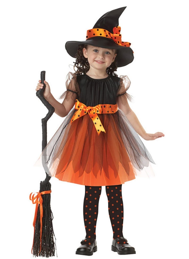VUCATIN Kids Witch Costume Cosplay Set Fairy Tale Witch Costume Witch Dress Set For Party Masquerade Cosplay - Image 1