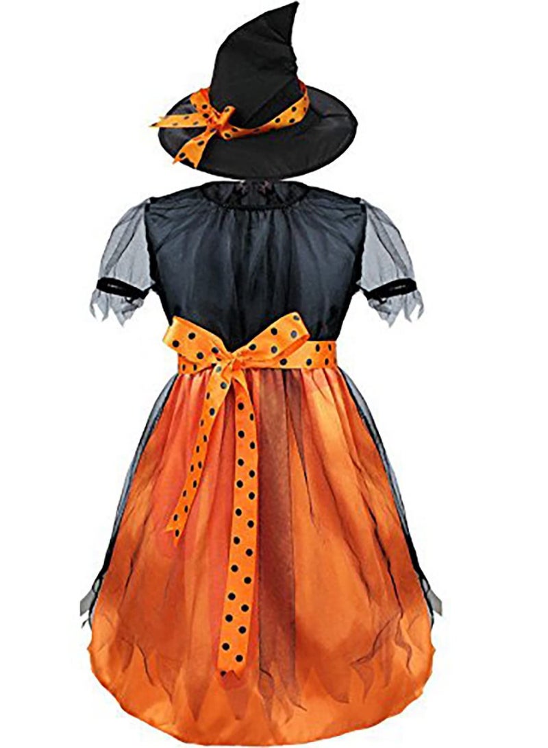 VUCATIN Kids Witch Costume Cosplay Set Fairy Tale Witch Costume Witch Dress Set For Party Masquerade Cosplay - Image 3