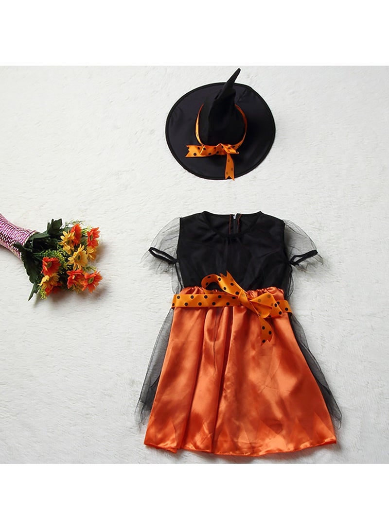 VUCATIN Kids Witch Costume Cosplay Set Fairy Tale Witch Costume Witch Dress Set For Party Masquerade Cosplay - Image 4