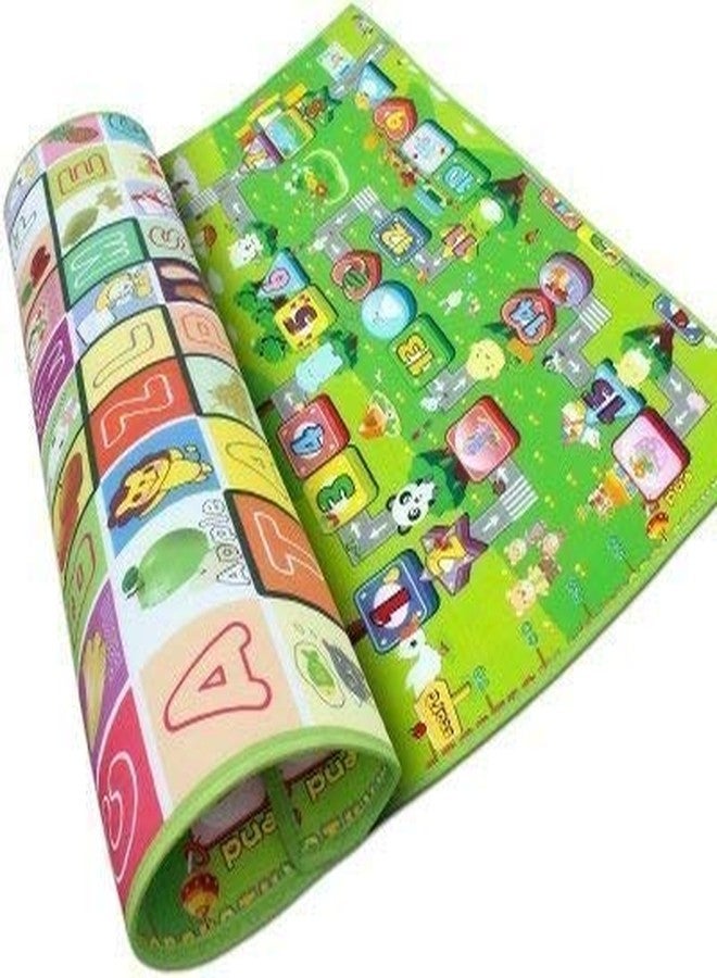 GION Educational Double Sided Baby Play Mat - ABC Alphabet Fruits Animals Reversible Waterproof Crawling Mat Soft Thick Non-Toxic Foldable Floor Mat for Infant Toddler Activity (1Pcs) - Image 1