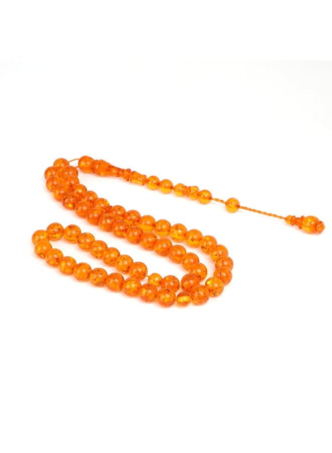 R.S Polish Amber Dust Prayer Beads, Round Shape, 51 Transparent Honey Beads - Image 5