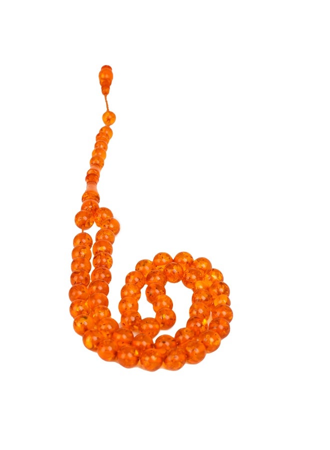 R.S Polish Amber Dust Prayer Beads, Round Shape, 51 Transparent Honey Beads - Image 1