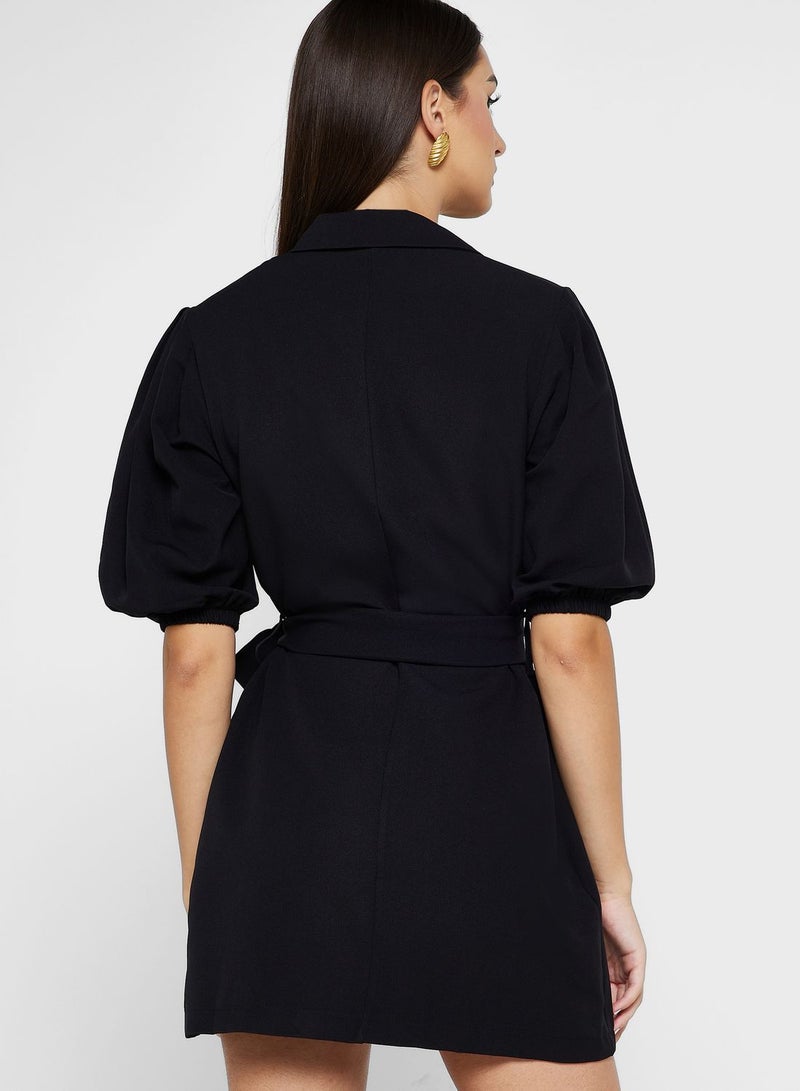 Fashonara Surplice Neck Tie Detail Jacket Dress  - Image 2