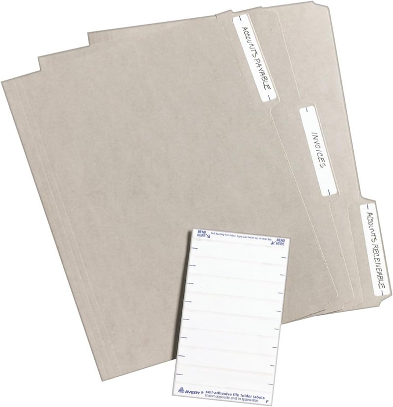 AVERY File Folder Labels on 4" x 6" Sheets, Easy Peel, White, Print & Handwrite, 2/3" x 3-7/16", 252 Labels (5202) - Image 4