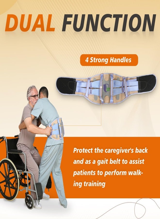 Ehucon Caregiver Gait Belt with Handles for Nursing Staff to Relief Lower Back Pain,Transfer Belt Physical Therapy Belt for Lifting Patients(Purple, M) - Image 3