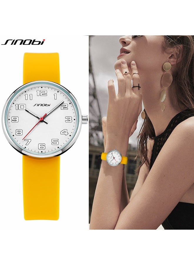 Sinobi Student 30M Waterproof Versatile Large Dial Watch (Yellow) - Image 1