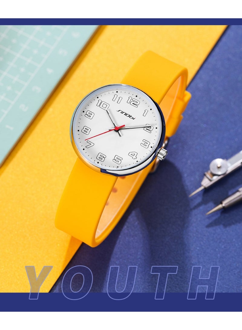Sinobi Student 30M Waterproof Versatile Large Dial Watch (Yellow) - Image 2