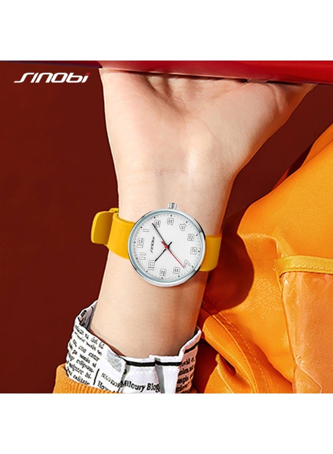 Sinobi Student 30M Waterproof Versatile Large Dial Watch (Yellow) - Image 3