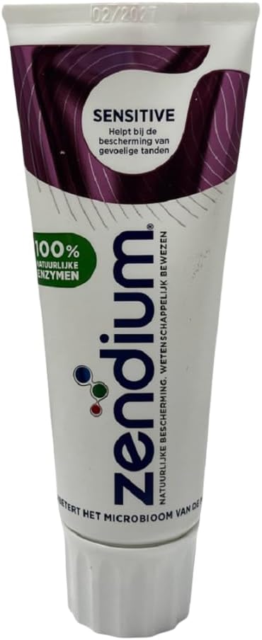 Zendium Sensitive Toothpaste 75ml contains natural antibacterial enzymes and proteins natural protection suitable for sensitive teeth SLS free Triclosan free 75 ml Pack of 1