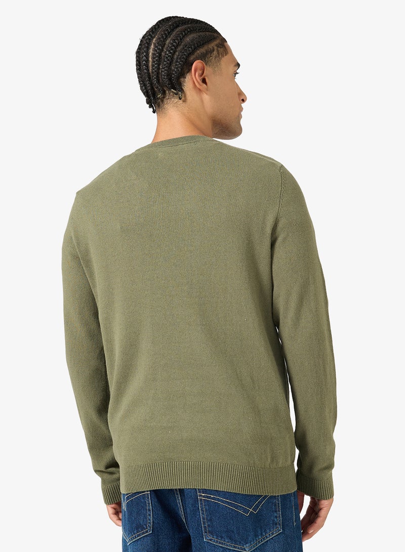 ج ج ريبل بلوفر بياقة دائرية من نسيج بيكالوم - Image 2