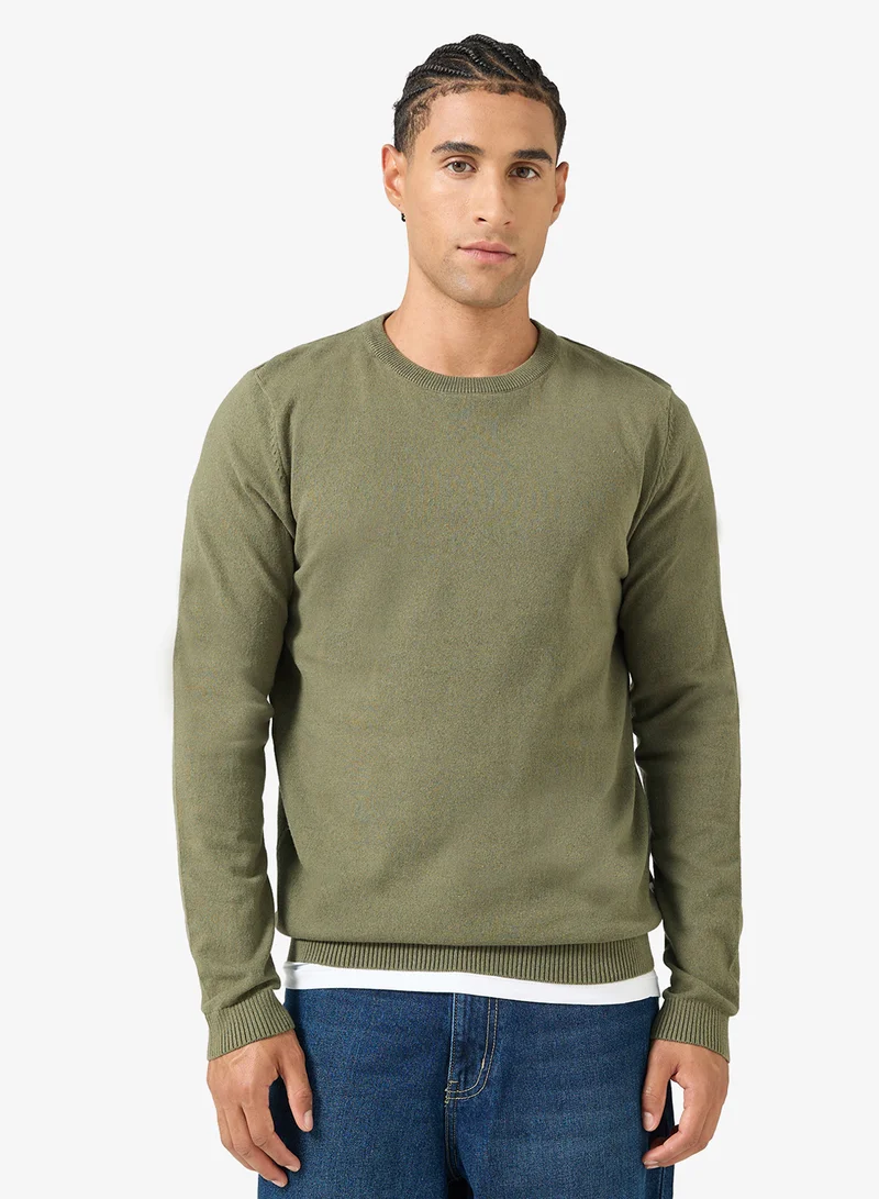 Knit Neck Long Sleeve Sweater