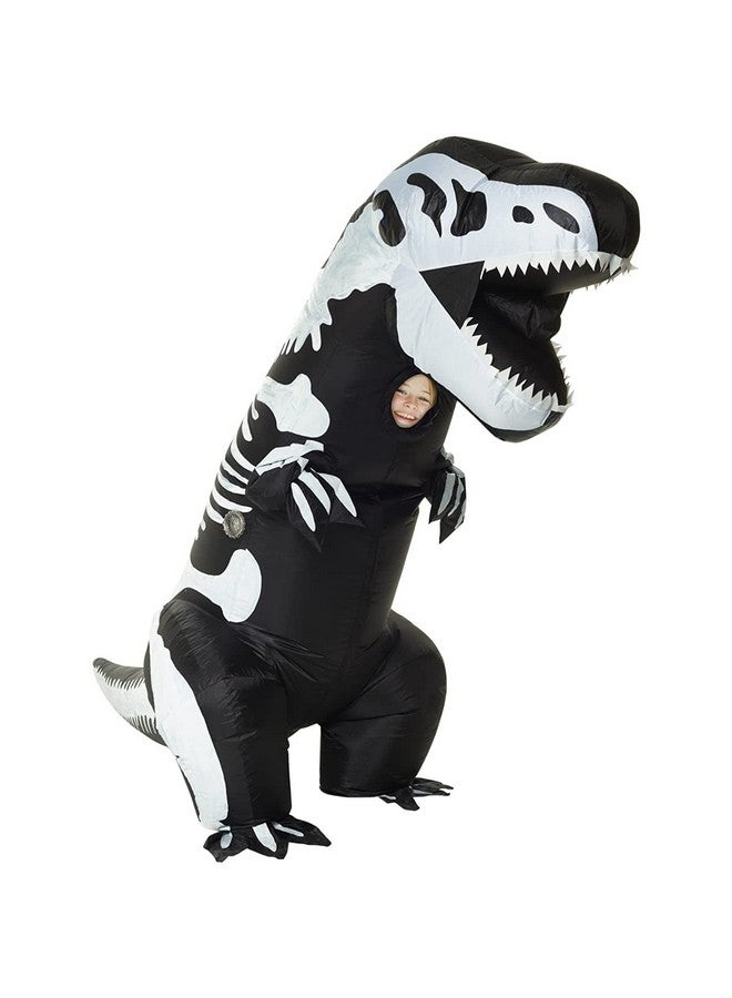 مورف زي ديناصور هيكل عظمي قابل للنفخ للأطفال، زي ديناصور قابل للنفخ، زي ديناصور قابل للنفخ للهالوين، زي تي ريكس قابل للنفخ للأطفال - Image 1