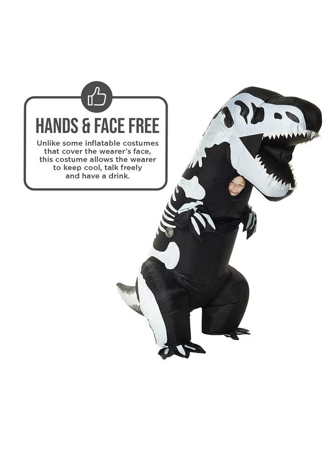 مورف زي ديناصور هيكل عظمي قابل للنفخ للأطفال، زي ديناصور قابل للنفخ، زي ديناصور قابل للنفخ للهالوين، زي تي ريكس قابل للنفخ للأطفال - Image 3