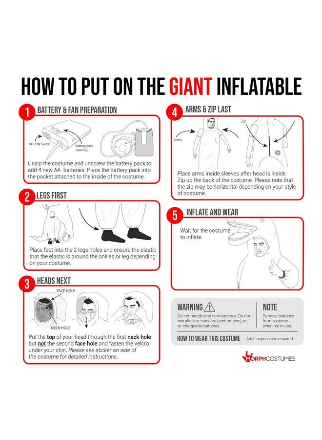 مورف زي ديناصور هيكل عظمي قابل للنفخ للأطفال، زي ديناصور قابل للنفخ، زي ديناصور قابل للنفخ للهالوين، زي تي ريكس قابل للنفخ للأطفال - Image 5