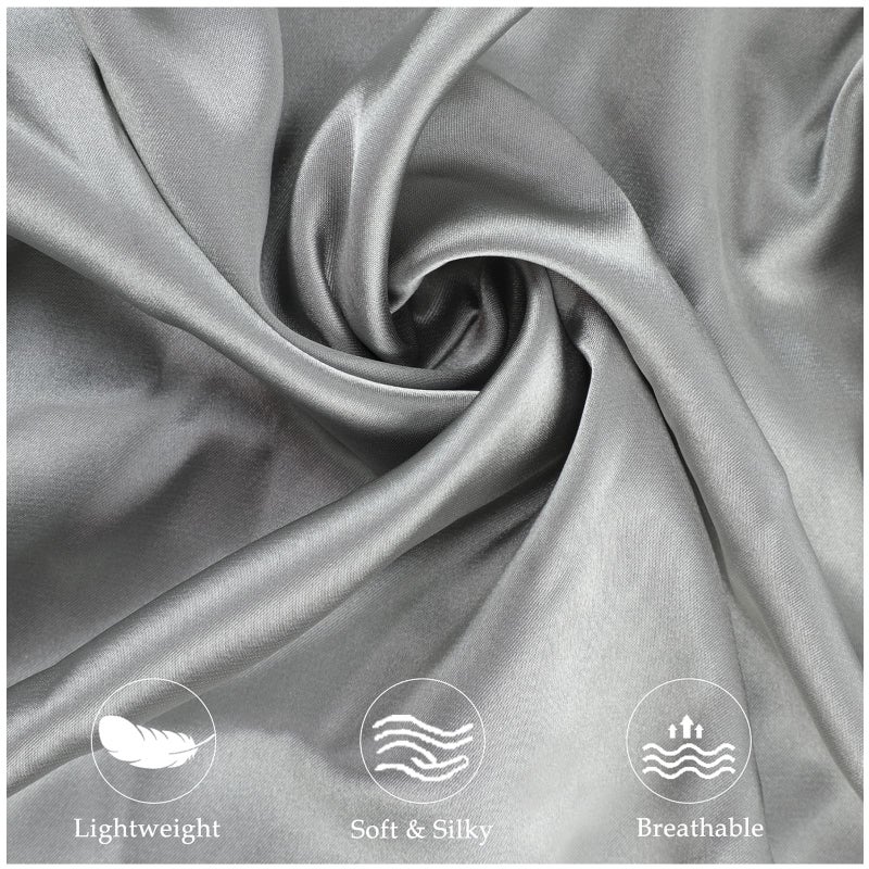Zelimun Satin Pillowcase for Zelimun Cervical Pillow, Ergonomic Case, Smooth & Soft Sleeping Pillowcase, Gray Pillow Cover with Zipper - Image 3