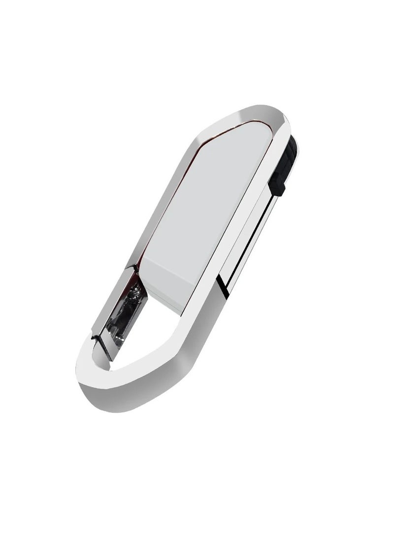 AROAQ USB Flash Drive, Portable Metal Thumb Drive with Keychain, USB 2.0 Flash Drive Memory Stick, Convenient and Fast Pen Thumb U Disk for External Data Storage, (1pc 16GB Silver) - Image 1