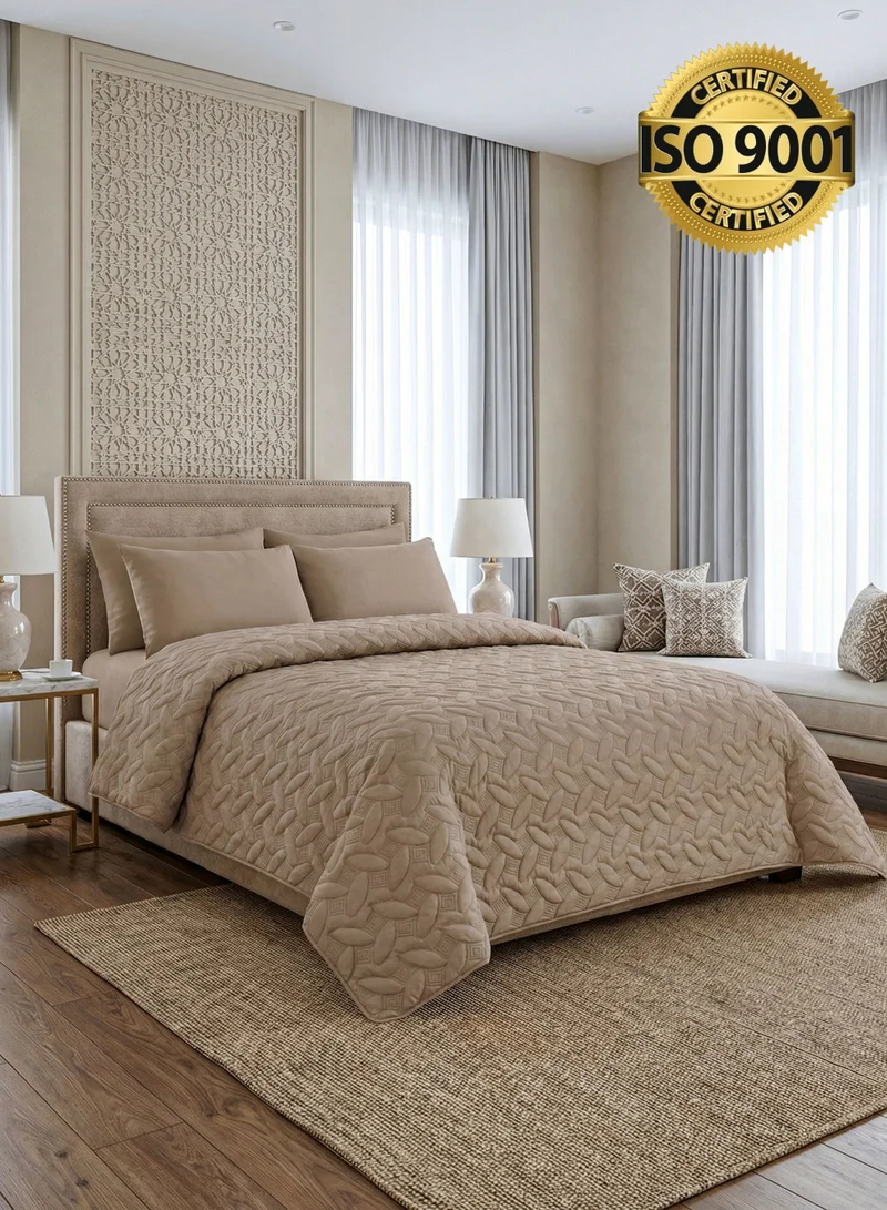 Master Home Textile 4Piece Microfiber Bedspread Set Fits 200 x 200 cm Double Size Bed King Size Compressed Comforter Set Elmira Series