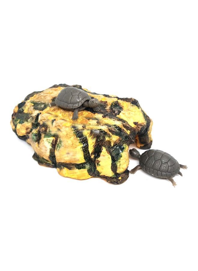 NIBEMINENT Reptile Cave Shaped Aquarium Ornament Yellow/Grey 17x10x12cm - Image 2