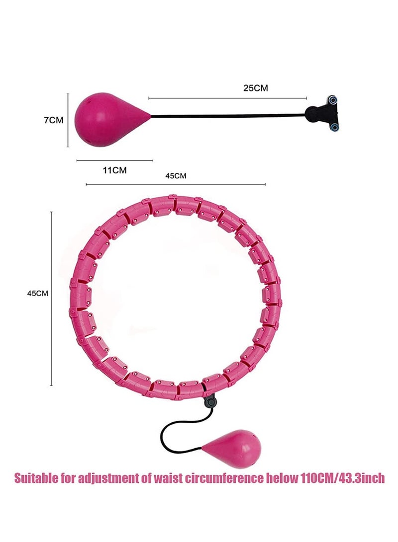 SOLARAE Smart Adjustable Hula Hoop for Adults, 24 Detachable Knots, Weighted Fitness Ring with Auto Rotation and 360-Degree Massage for Effective Waist Exercise and Slimming. - Image 2