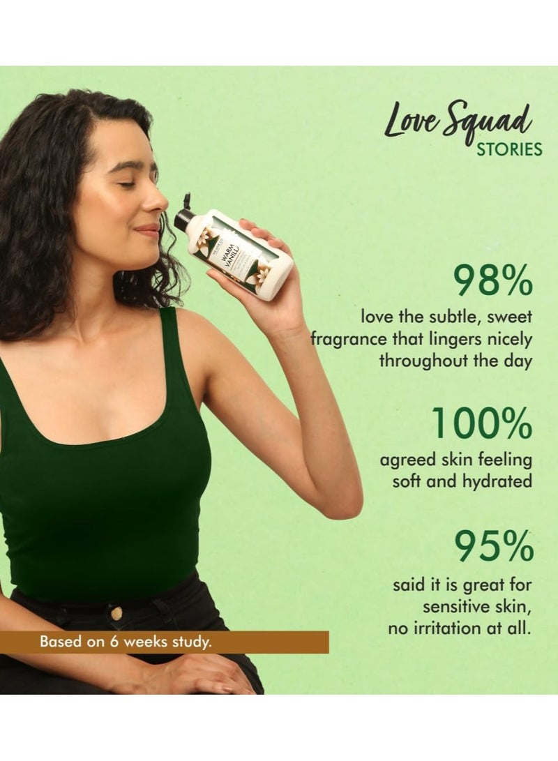 ذا لوف كو. لوشن الجسم بالفانيليا الدافئة - 250 مل - كريم مرطب مغذي للبشرة الجافة - مناسب للرجال والنساء مع زيت الجوجوبا وزبدة الشيا وفيتامين هـ - Image 5