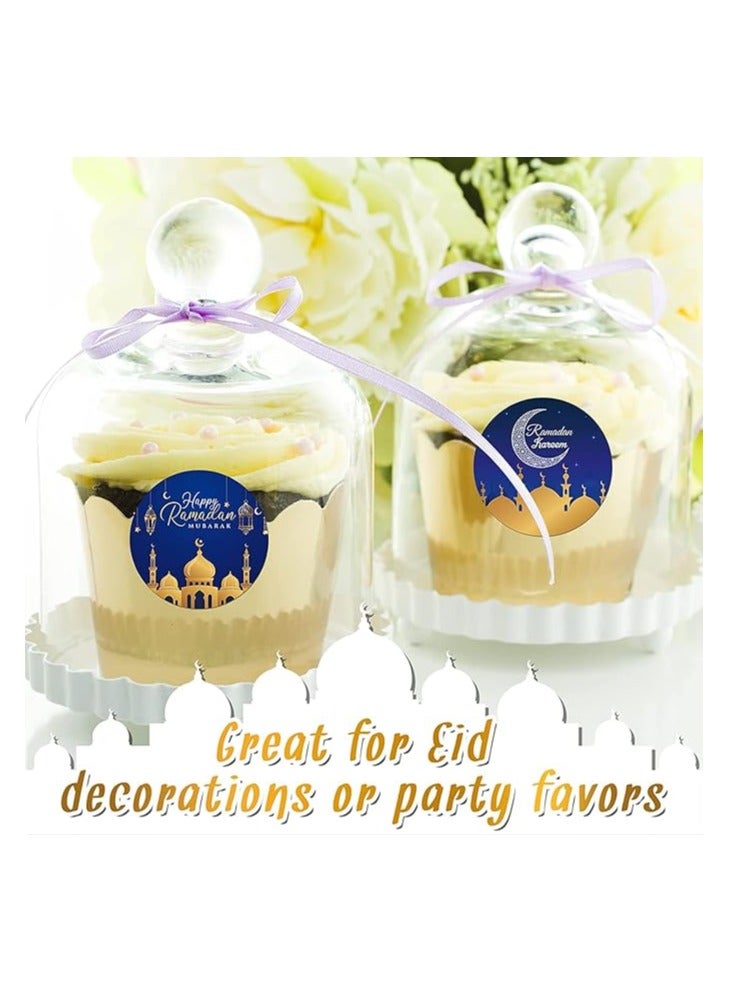 برينت شوب فور مي ملصقات رمضان، ملصقات عيد مبارك، ملصقات رمضان كريم، ملصقات رمضان كريم لديكورات حفلات العيد، لوازم حفلات رمضان (12، أزرق (نمط ذهبي حيوي)) - Image 3
