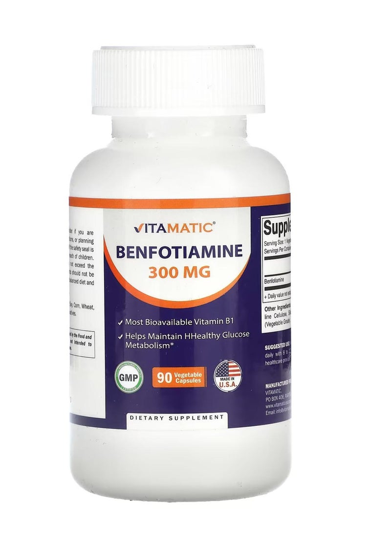 Vitamatic Benfotiamine 300 mg 90 Vegetable Capsules