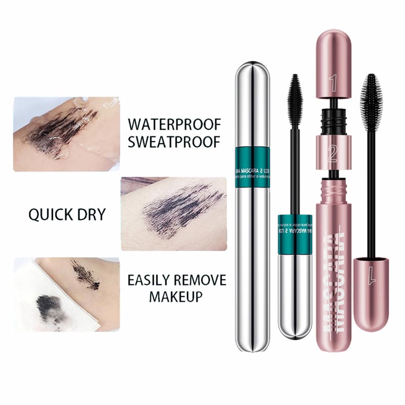 GHFCZOO 2Pcs 2 Step Lengthening & Volumizing Tubing Mascara, Smudge-Proof, Clump-Free, 2 in 1 Black Mascara For Natural Lengthening And Thickening Effect - Image 5