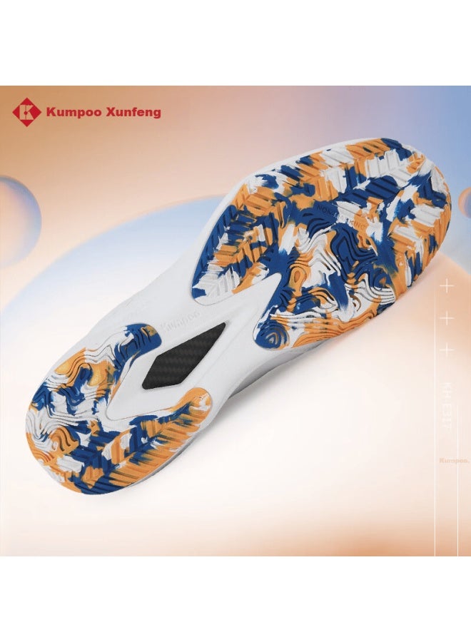 Kumpoo 26th Anniversary New Badminton Shoes Anti-twist Non-slip Cushioning Breathable Compeion Training Shoes Kh-e317 White Blue Size 45 - Image 3