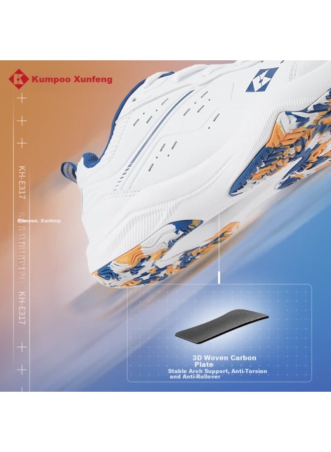 Kumpoo 26th Anniversary New Badminton Shoes Anti-twist Non-slip Cushioning Breathable Compeion Training Shoes Kh-e317 White Blue Size 45 - Image 2
