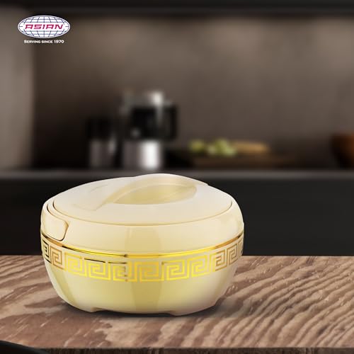 Asian Plastowares Orchid Gold Casserole 2500ml | Premium Insulated ISI-Certified Hotpot | Elegant Dinner Set | Stylish Kitchenware Gift Combo Box | Beige - Image 5
