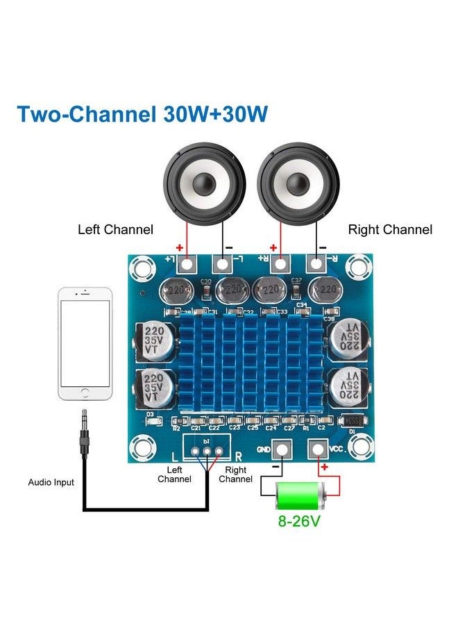 2Pack Tpa3110 Xha232 30W+30W 2.0 Channel Digital Stereo Audio Power Amplifier Board Dc 826V 3A (2Pcs) - pzsku/Z1411B8148BAAD5038ACDZ/45/_/1693984921/37e6cb7d-46af-4ae7-be18-9c05c5d51746