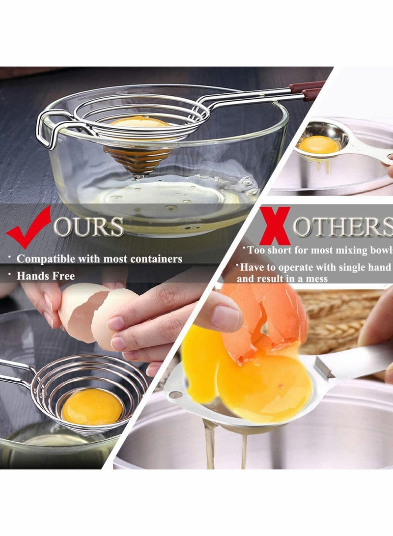 SYOSI Egg Separator,Stainless Steel Egg Yolk Separator Egg White Divider Egg Fliter Extractor Cooking Baking Tools,Dishwasher Safe & Silver - Image 3