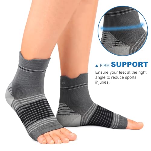 PAPLUS Plantar Fasciitis Sock (6 Pairs) for Men and Women, Compression Foot Sleeves with Arch and Ankle Support (Black, Gray, White, Medium) - Image 4