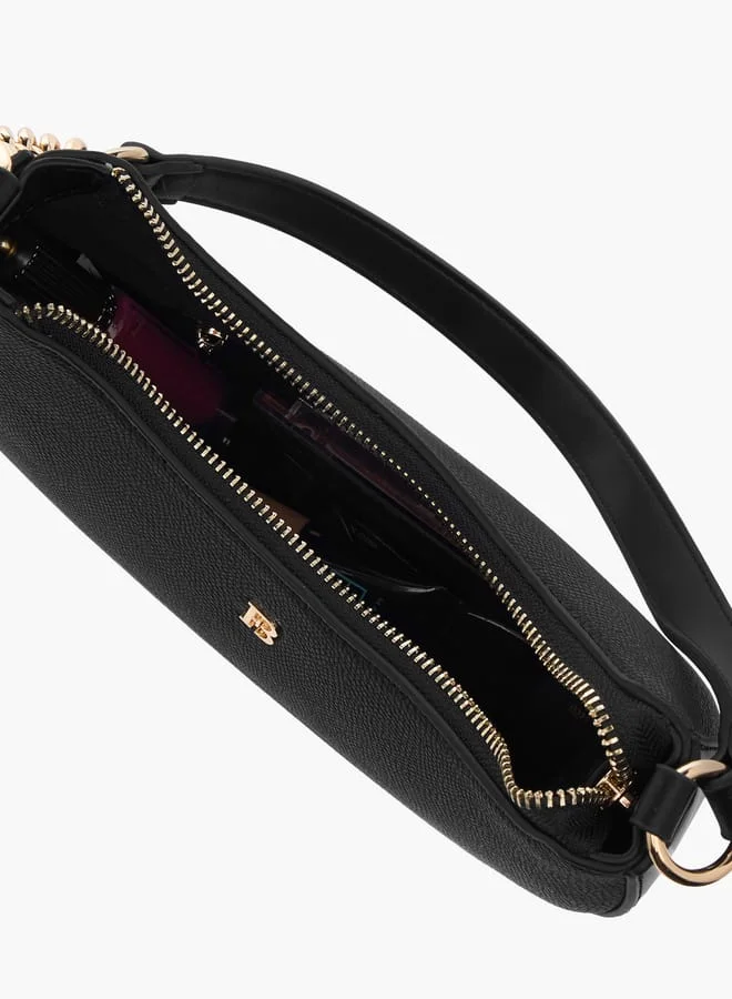 Flora Bella By Shoexpress Women Solid Shoulder Bag with Detachable Strap and Zip Closure