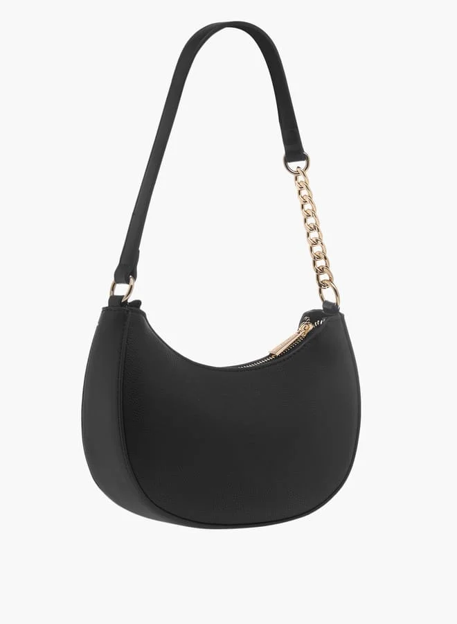 Flora Bella By Shoexpress Women Solid Shoulder Bag with Detachable Strap and Zip Closure