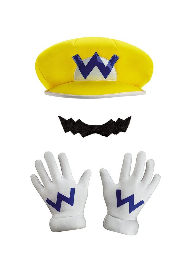 Disguise Disguise mens Warrio Kit for Adults, Official Super Mario Hat With Gloves and Mustache Costume Accessories, As Shown, One Size US - Image 1