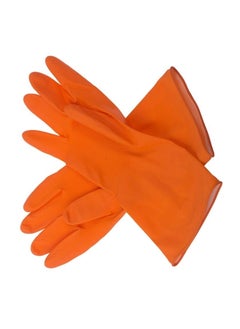 MEDROYAL NO.1 GLOVE MEDROYAL NO1 GLOVE Orange Rubber Hand Glvoes For House Hold And Kitchen Use Multi Purpose Very Usefull Gloves For Men Women Industrial Contruction Workers 1Pair Large 