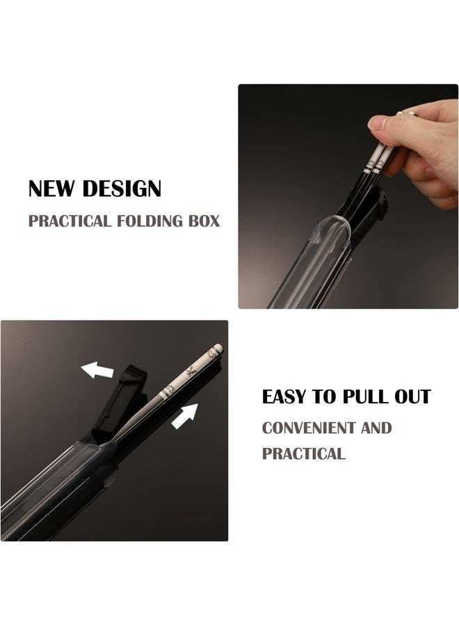 ITXIYC Portable Chopsticks with Pull Design Case,Reusable Metal Stainless Steel Chopstick with Titanium Plated for School,Home,Office,Outdoor,Dishwasher Safe,Year of the dragon 2024 gifts (Golden Dragon) - Image 5