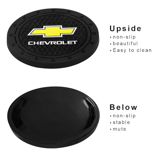 BFIVEANTE Car Cup Holder Coaster for Chevrolet,Silicone Cupholder Coaster,Car Interior Accessories,2.76 Inch 2 Pieces Black - Image 4