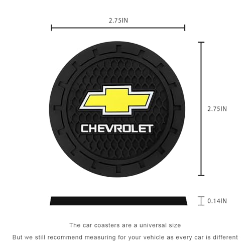 BFIVEANTE Car Cup Holder Coaster for Chevrolet,Silicone Cupholder Coaster,Car Interior Accessories,2.76 Inch 2 Pieces Black - Image 3