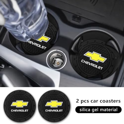 BFIVEANTE Car Cup Holder Coaster for Chevrolet,Silicone Cupholder Coaster,Car Interior Accessories,2.76 Inch 2 Pieces Black - Image 2