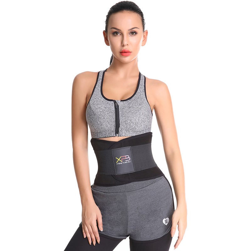 Unisex Waist Trainer Breathable Mesh Belt Sports Girdle Rose Red - Image 5