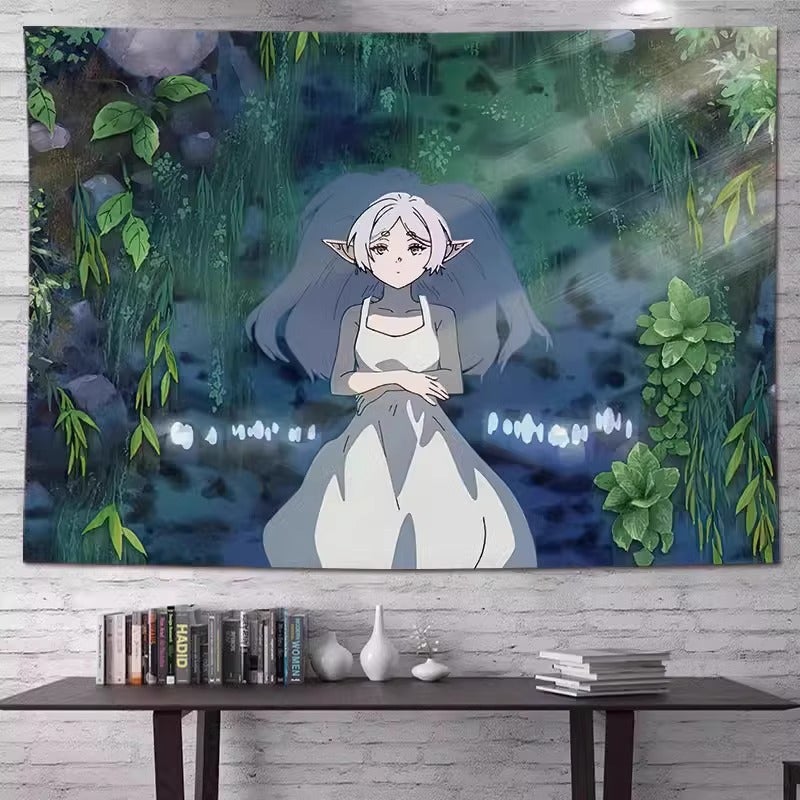 New Background Cloth Secondary Animation Hanging Cloth Room Tapestry Dormitory Decoration Ins Wall Cloth Buried Lily - Image 5