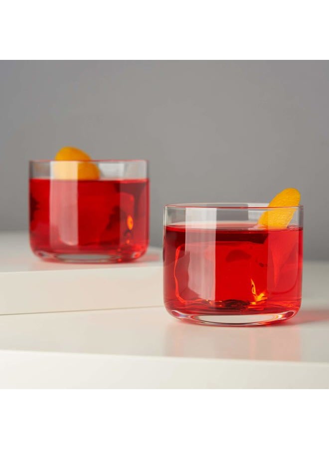 Viski Crystal ni Tumblers Set of 2 - Premium Crystal Glass, Stylish Lowball Cocktail Glasses, Cocktail Glass Gift Set - 8 oz - Image 4