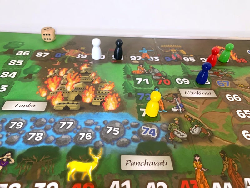 AVINYA Ride With Rama 2In1 Board Game For Adults And Kids 3+,Multicolor, Learn About Rama's Journey In Ramayana, Culturally Enriching And Engaging -Proudly Made In India - Image 5
