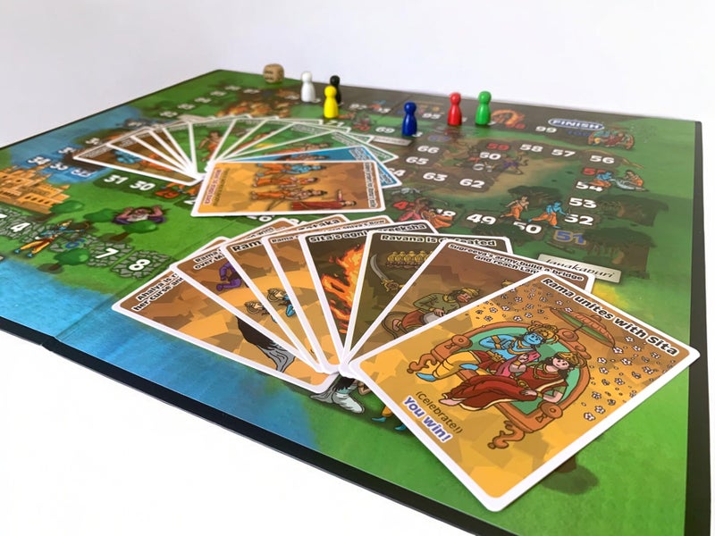 AVINYA Ride With Rama 2In1 Board Game For Adults And Kids 3+,Multicolor, Learn About Rama's Journey In Ramayana, Culturally Enriching And Engaging -Proudly Made In India - Image 3