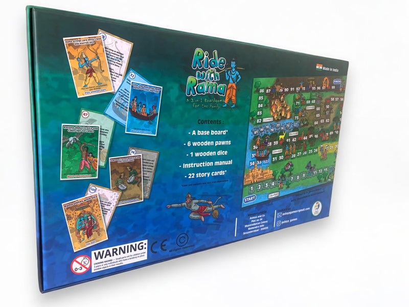 AVINYA Ride With Rama 2In1 Board Game For Adults And Kids 3+,Multicolor, Learn About Rama's Journey In Ramayana, Culturally Enriching And Engaging -Proudly Made In India - Image 2