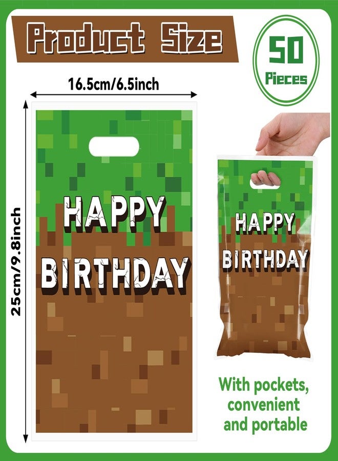 MinFyberd 50 PCS Pixel Party Gift Bags Pixel Birthday Party Favors Video Game Theme Candy Snack Bag Happy Birthday Gift Bags Bulk for Kids Trunk or Treat Gamer Gifts Decoration Supplies - Image 2