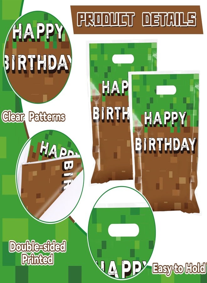 MinFyberd 50 PCS Pixel Party Gift Bags Pixel Birthday Party Favors Video Game Theme Candy Snack Bag Happy Birthday Gift Bags Bulk for Kids Trunk or Treat Gamer Gifts Decoration Supplies - Image 3